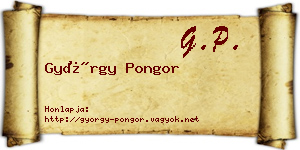 György Pongor névjegykártya